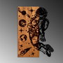Wallity Cosmic Escultura de pared de madera y metal nogal y negro